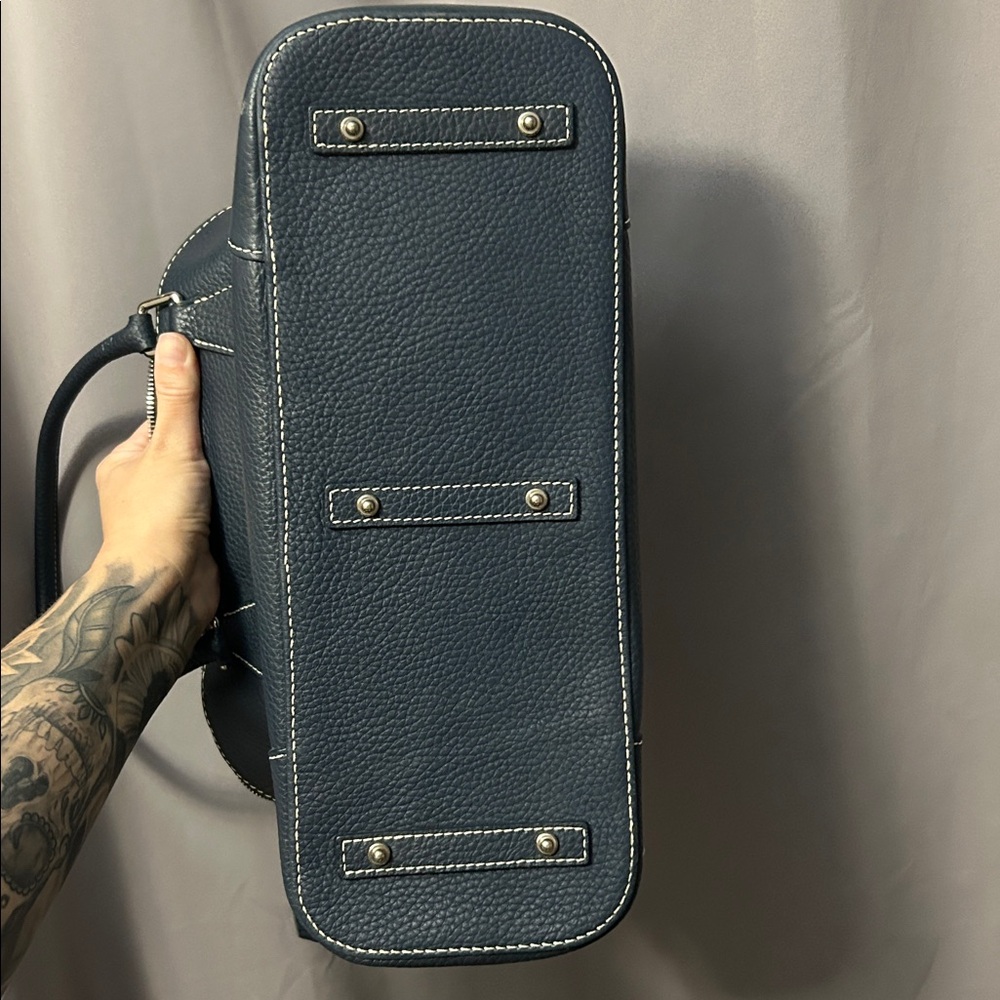 Dooney & Bourke Navy Leather Satchel - Picture 5 of 5
